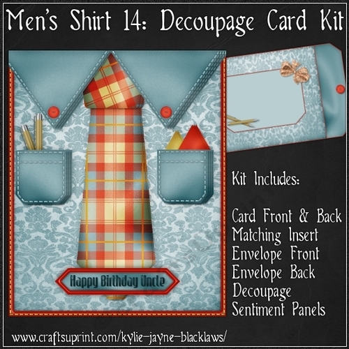 Mens Shirt 14 - Decoupage Card Kit