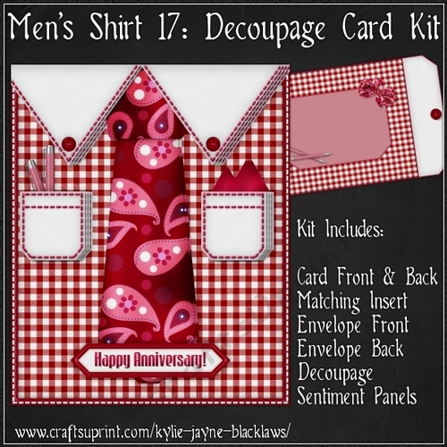 Mens Shirt 17 - Decoupage Card Kit