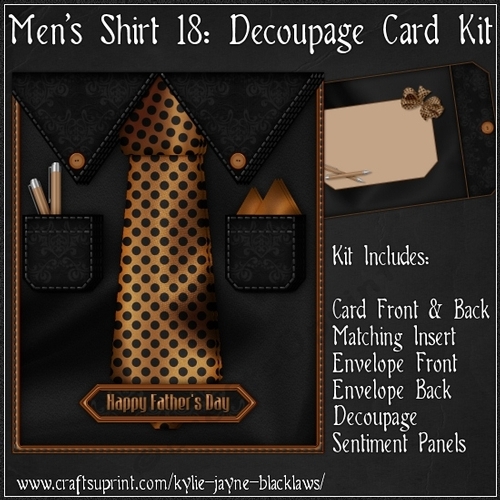 Mens Shirt 18 - Decoupage Card Kit