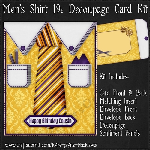 Mens Shirt 19 - Decoupage Card Kit