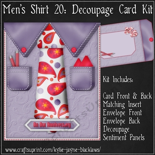 Mens Shirt 20 - Decoupage Card Kit