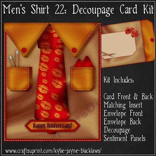 Mens Shirt 22 - Decoupage Card Kit