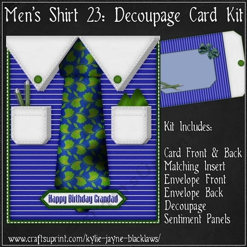 Mens Shirt 23 - Decoupage Card Kit