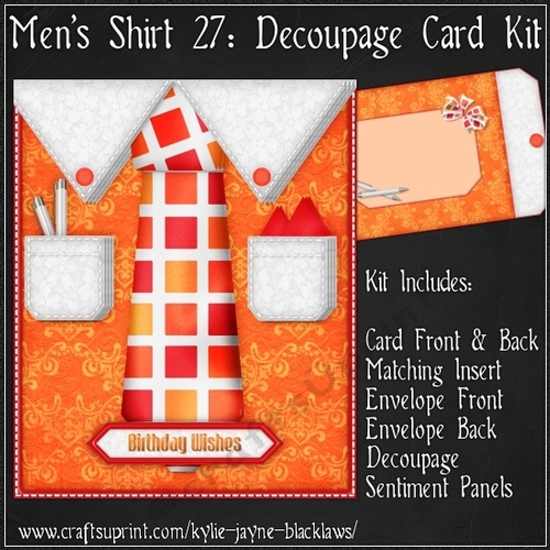 Mens Shirt 27 - Decoupage Card Kit