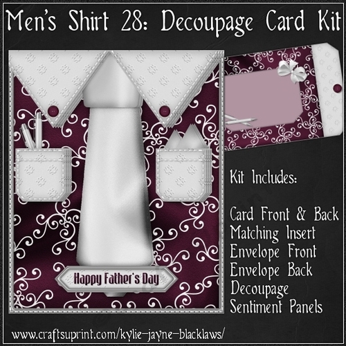 Mens Shirt 28 - Decoupage Card Kit
