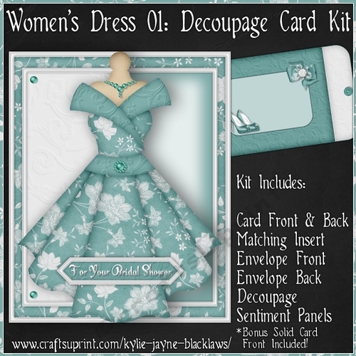 Womens Dress 01 - Decoupage Card Kit