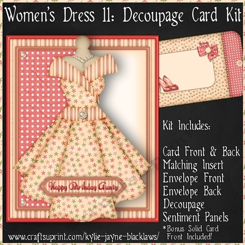 Womens Dress 11 - Decoupage Card Kit