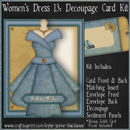 Womens Dress 13 - Decoupage Card Kit