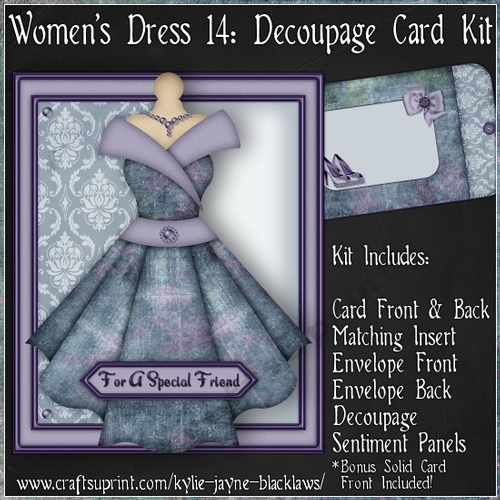 Womens Dress 14 - Decoupage Card Kit