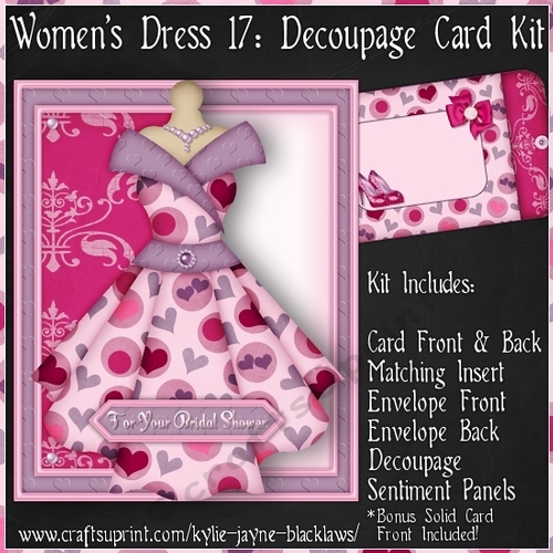 Womens Dress 17 - Decoupage Card Kit