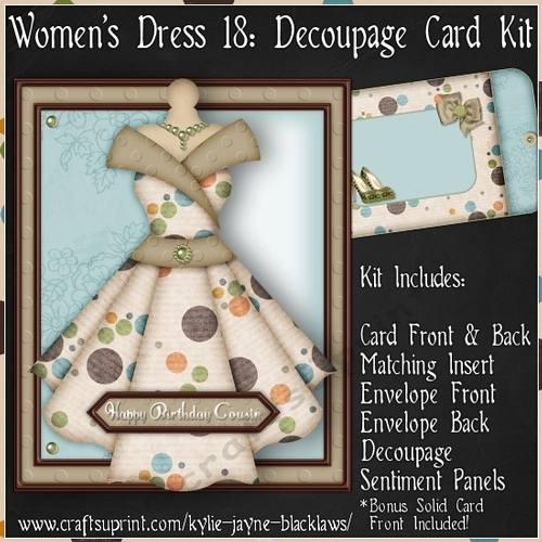 Womens Dress 18 - Decoupage Card Kit