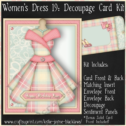 Womens Dress 19 - Decoupage Card Kit