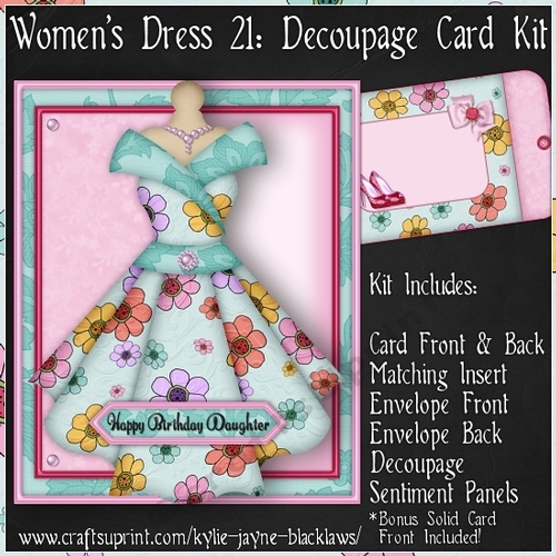Womens Dress 21 - Decoupage Card Kit