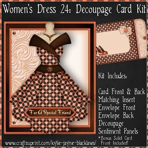 Womens Dress 24 - Decoupage Card Kit