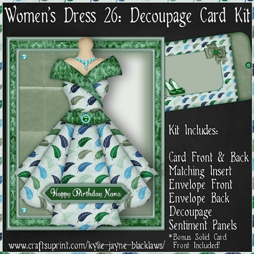 Womens Dress 26 - Decoupage Card Kit