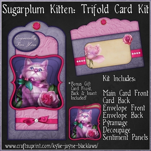 Sugarplum Kitten - Trifold Card Kit