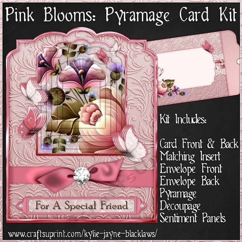 Pink Blooms - Pyramage Card Kit