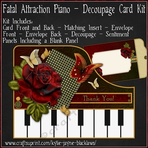 Fatal Attraction - Piano Shaped Decoupage Card Kit