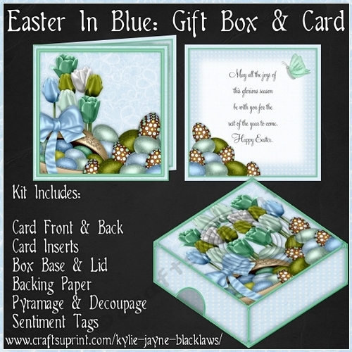 Easter In Blue - Gift Box and Card