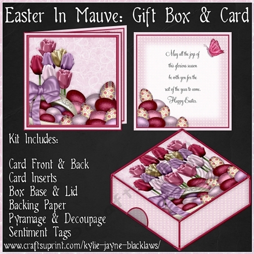 Easter In Mauve - Gift Box and Card
