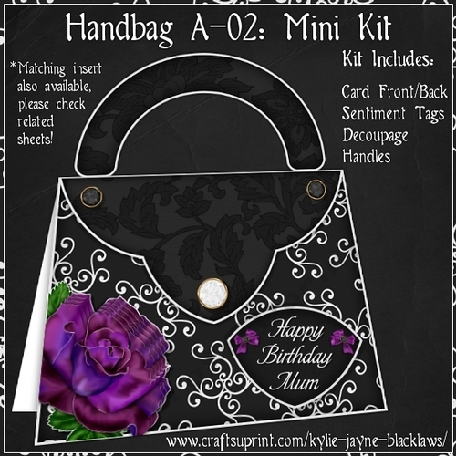 Handbag A-02 - Shaped Decoupage Mini Kit