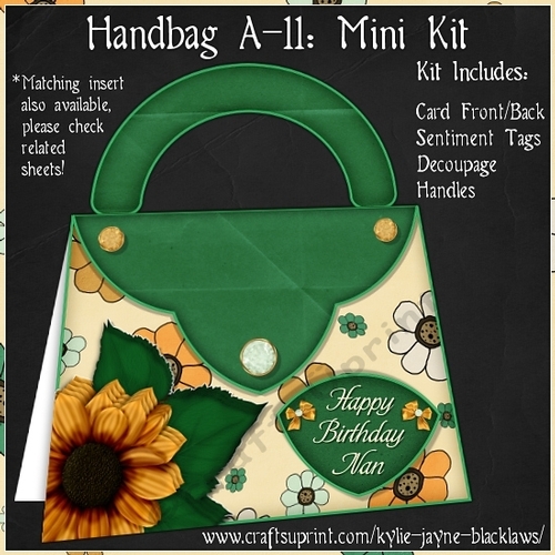 Handbag A-11 - Shaped Decoupage Mini Kit