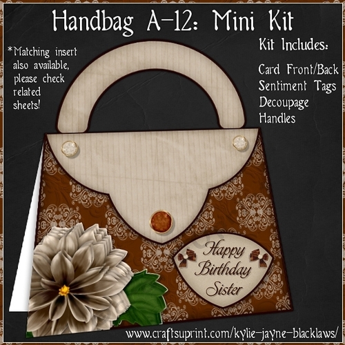 Handbag A-12 - Shaped Decoupage Mini Kit