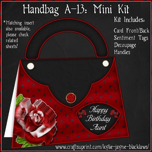 Handbag A-13 - Shaped Decoupage Mini Kit