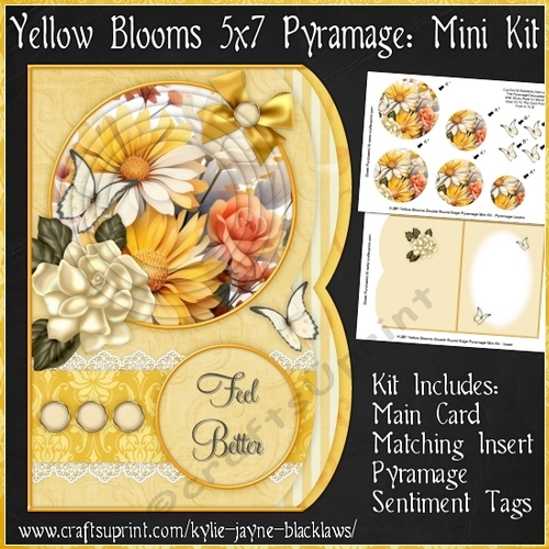 Yellow Blooms - Double Rounded Edge Card Mini Kit