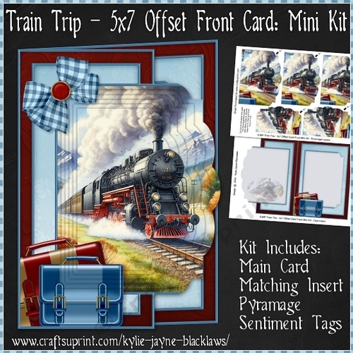 Train Trip - 5x7 Offset Front Card Mini Kit