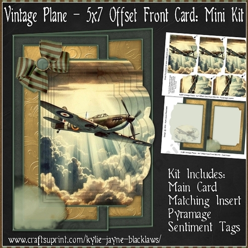 Vintage Plane - 5x7 Offset Front Card Mini Kit