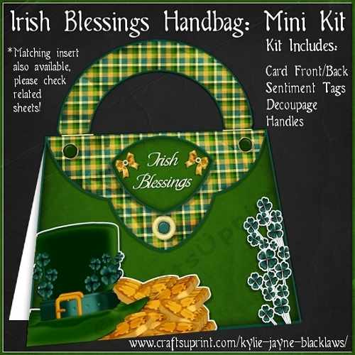 Irish Blessings Handbag - Shaped Decoupage Mini Kit