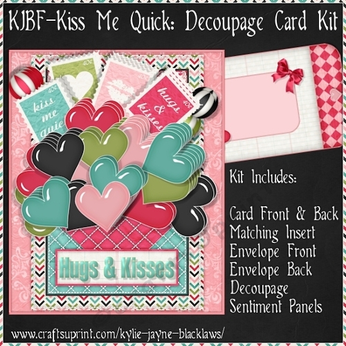 Kiss Me Quick - Decoupage Card Kit