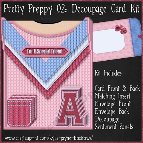 Pretty Preppy 02 - Decoupage Card Kit