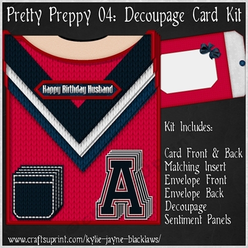 Pretty Preppy 04 - Decoupage Card Kit