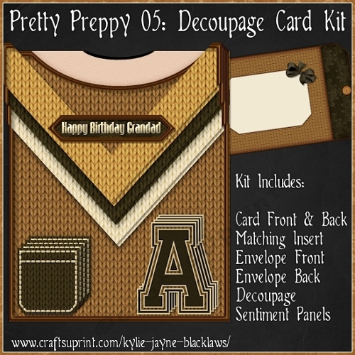 Pretty Preppy 05 - Decoupage Card Kit
