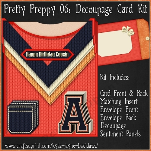 Pretty Preppy 06 - Decoupage Card Kit