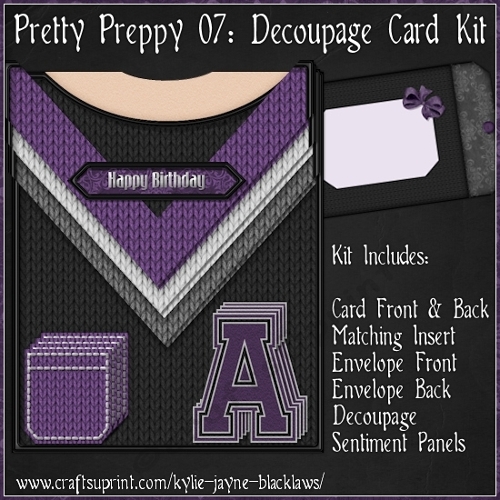 Pretty Preppy 07 - Decoupage Card Kit