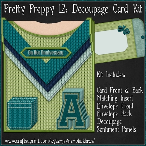 Pretty Preppy 12 - Decoupage Card Kit