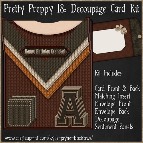 Pretty Preppy 18 - Decoupage Card Kit