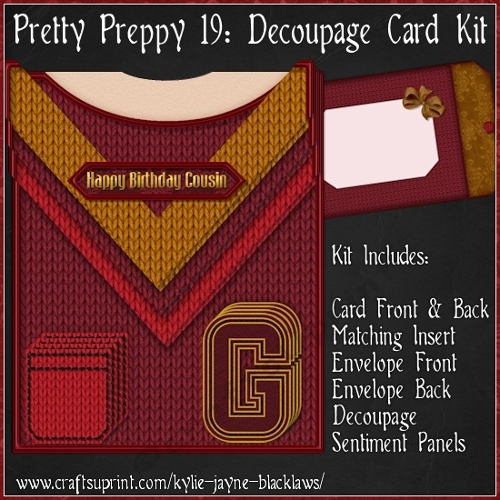 Pretty Preppy 19 - Decoupage Card Kit