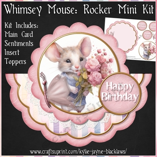 Whimsey Mouse - Scalloped Rocker Card - Mini Kit