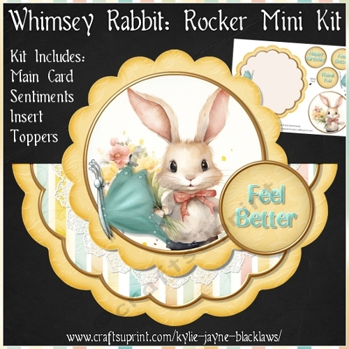 Whimsey Rabbit - Scalloped Rocker Card - Mini Kit