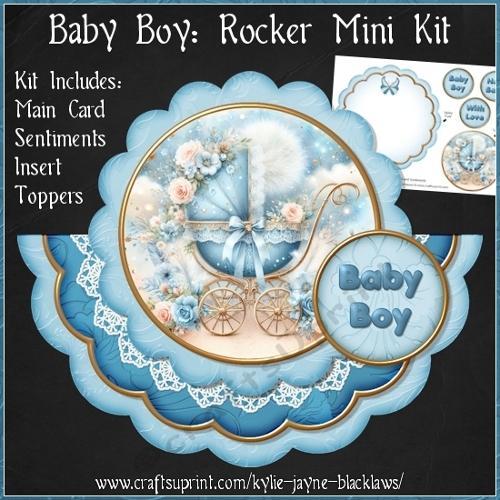 Baby Boy - Scalloped Rocker Card - Mini Kit