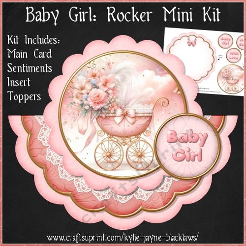 Baby Girl - Scalloped Rocker Card - Mini Kit