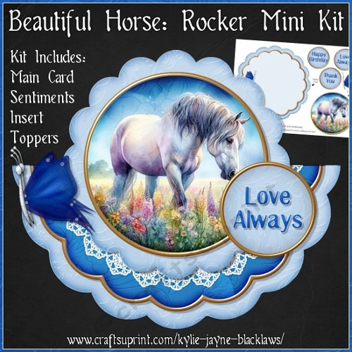 Beautiful Horse - Scalloped Rocker Card - Mini Kit