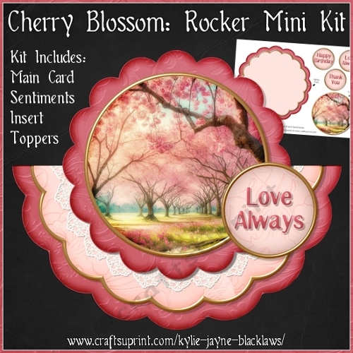 Cherry Blossom - Scalloped Rocker Card - Mini Kit