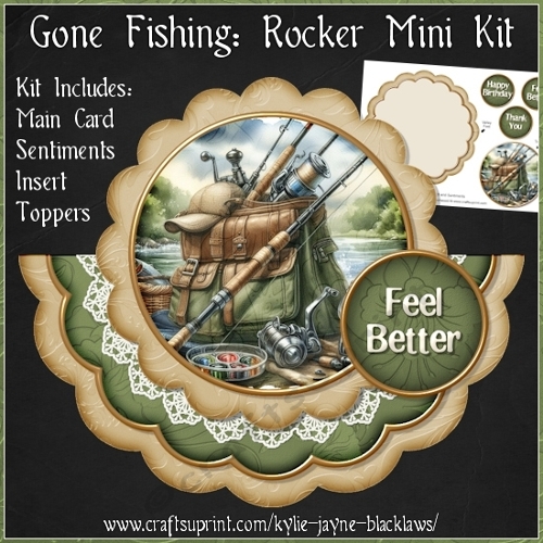 Gone Fishing - Scalloped Rocker Card - Mini Kit