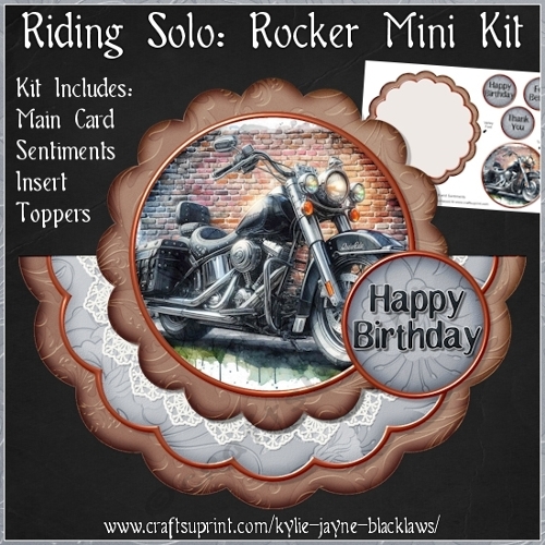 Riding Solo - Scalloped Rocker Card - Mini Kit