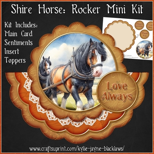 Shire Horse - Scalloped Rocker Card - Mini Kit